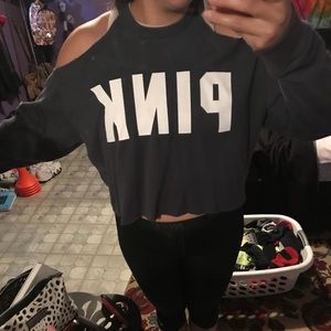 VS Pink sweater, off the shoulder